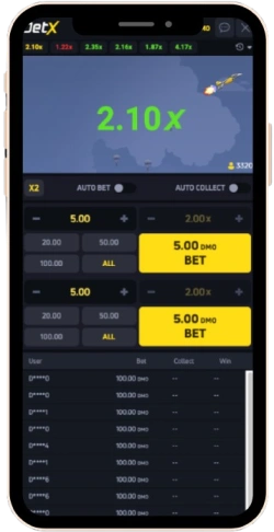 JetX mobile app